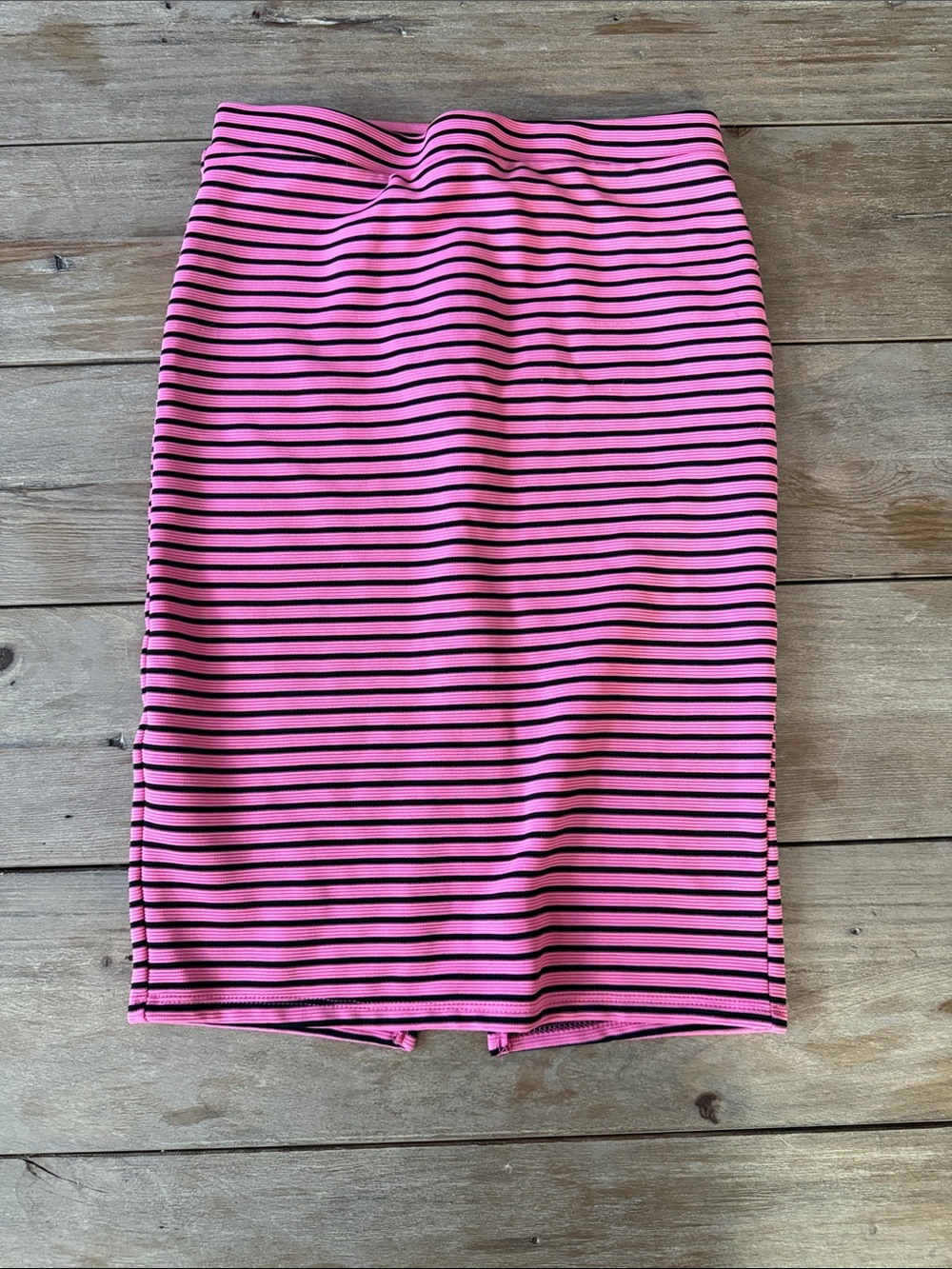 Rue21 Pink and Black Striped Pencil Skirt